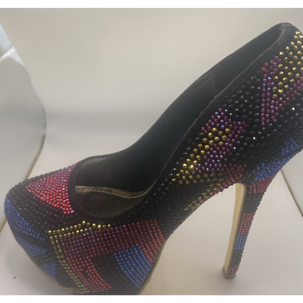 Mascote Beaded Platform Barbie Core Stripper Pole Dancer High Heels Shoes Size 8 - Picture 3 of 14
